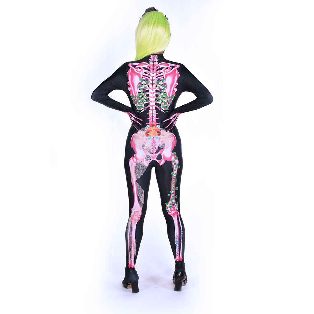 Catrina huesos rosas adulto