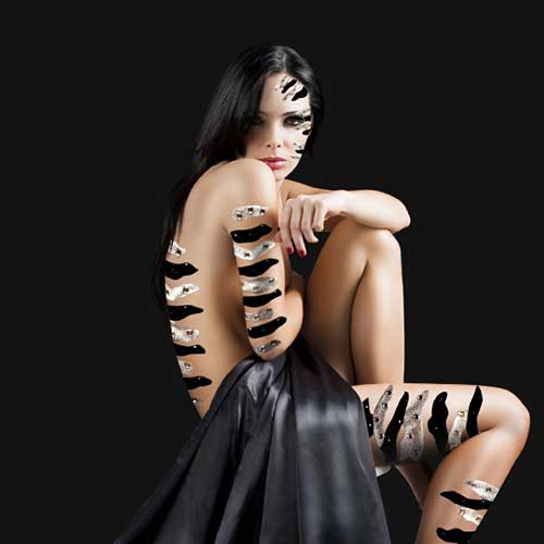 Zebra body art