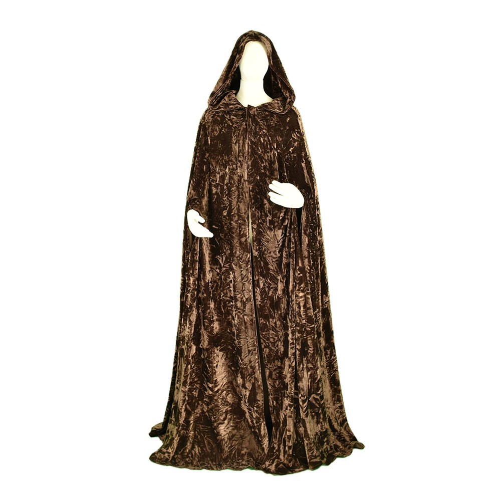 Capa de terciopelo cronchado larga