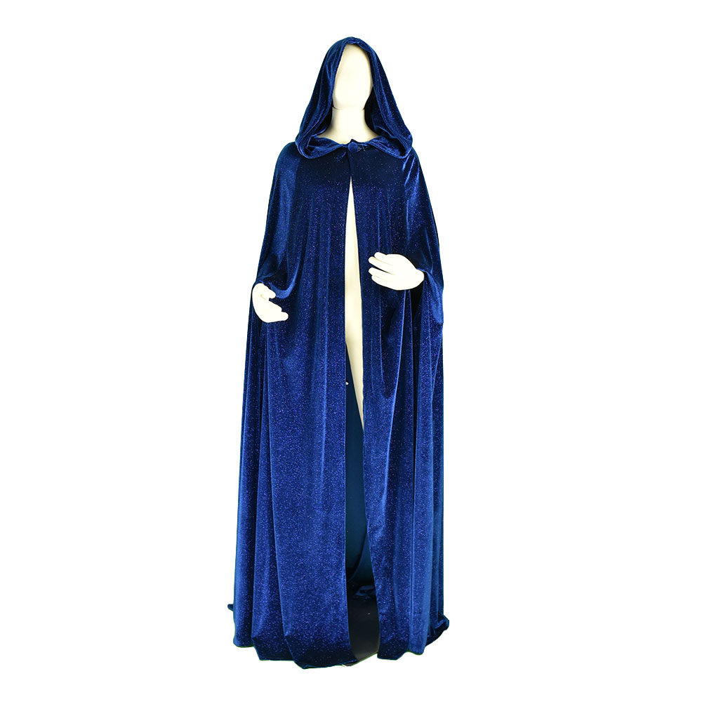 Capa de terciopelo brilloso larga