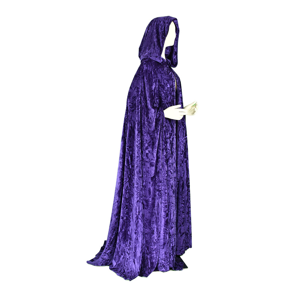 Capa de terciopelo cronchado larga